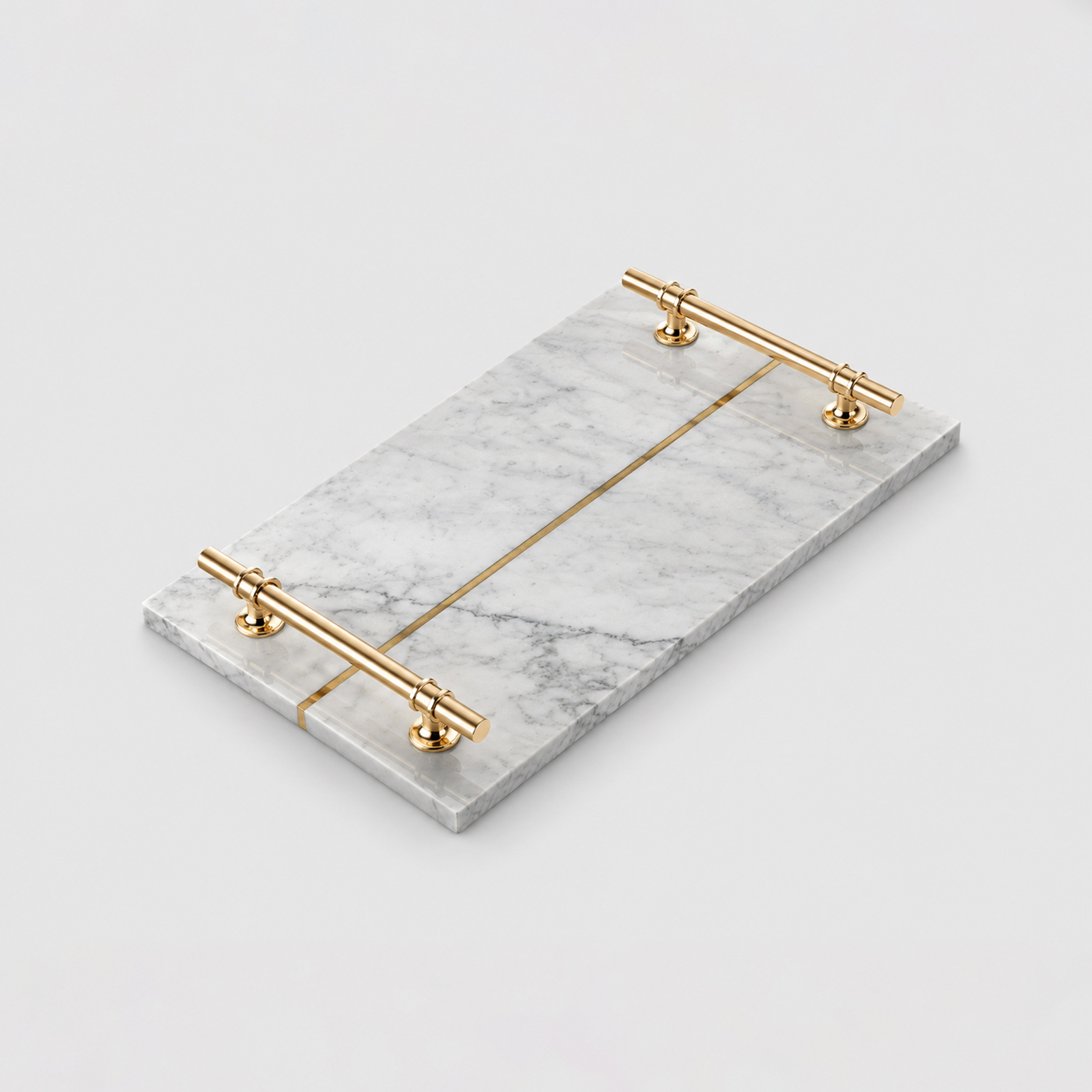 Luxury Marble Serving Tray with Brass Handles | Vanity Tray | Kitchen Organizer | Coffee Table Display | Restaurant Serving Tray